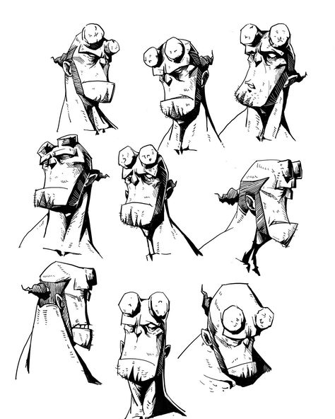 Hellboy Mike Mignola, Hellboy Characters, Hellboy Comic, Mike Mignola Art, Hellboy Art, Mike Mignola, Reference Art, Character Design Sketches, 캐릭터 드로잉