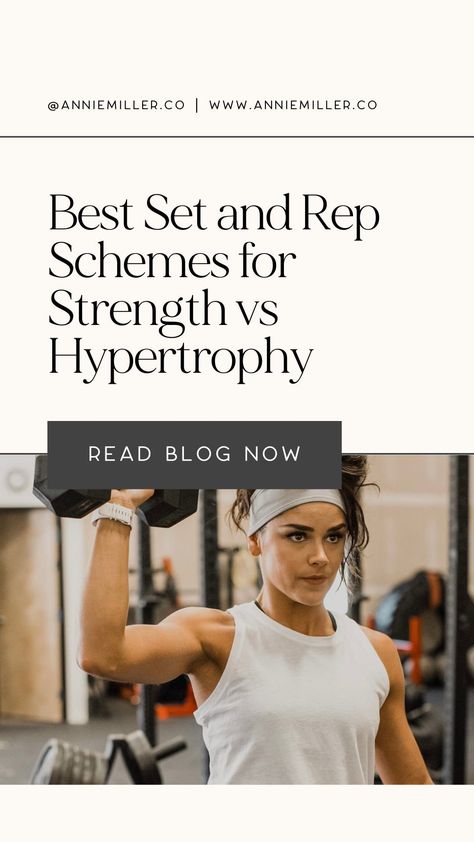 Annie Miller shares on the best set and rep schemes for strength versus hypertrophy How Many Sets And Reps To Build Muscle, Hypertrophy Workout, Resistance Training Workouts, Gym For Beginners, Strength Training For Beginners, Health Myths, Myth Busted, Resistance Training, At Home Workout Plan