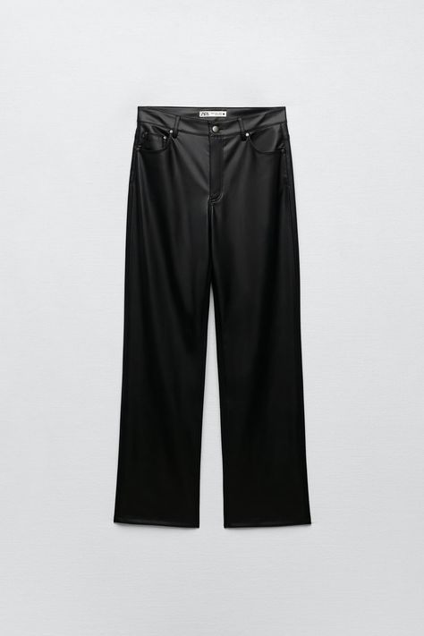 Faux Leather Trousers, Zara Jumpsuit, Zara Leather, Leather Trousers, Fitted Trousers, Faux Leather Pants, Zara Pants, High Waisted Trousers, High Waisted Pants