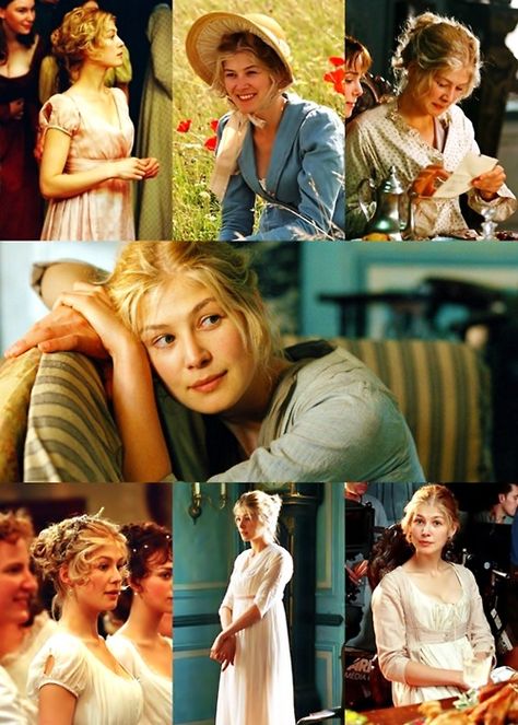 “Jane’s fashion is “the most refined”, but her dresses are still meant to look slapdish and homemade.”    (Jacqueline Durran, Costume designer) Jane Bennett, Jane Bennet, Pride & Prejudice Movie, Jane Austen Movies, Little Dorrit, Pride And Prejudice 2005, Jane Austen Novels, Fav Movie, Jane Austin