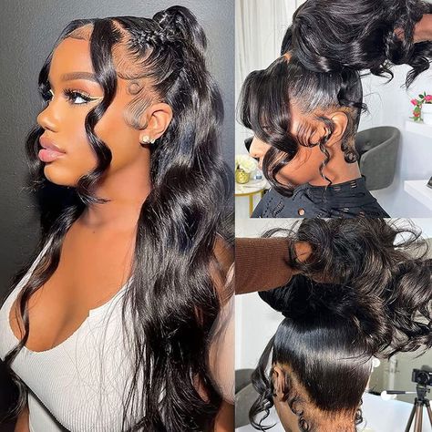 PRICES MAY VARY. 💘360 Lace Front Wigs Human Hair: 360 Body Wave Lace Human Hair Wig,100% Unprocessed Brazilian Virgin Human Hair Wigs for Black Women, Super Soft, Shiny, No Shedding, No Tangling. Soft and Natural, Healthy and Lasting Durability. 💘360 Lace Front Wigs Human Hair Pre Plucked Advantages: 360 Lace Frontal Wigs Human Hair Pre Plucked 180% Density, Can Be Middle Part, Side Part, Any Part as You Like, Can Make High Ponytail & Bun, Can be Dyed, Straightened and Restyled as you like. 💘 Human Lace Front Wigs, 360 Frontal Wig, Full Lace Wig Human Hair, Editorial Hair, Hair Body Wave, Brazilian Remy Hair, Lace Front Wigs Human Hair, Wigs Human Hair, Body Wave Wig