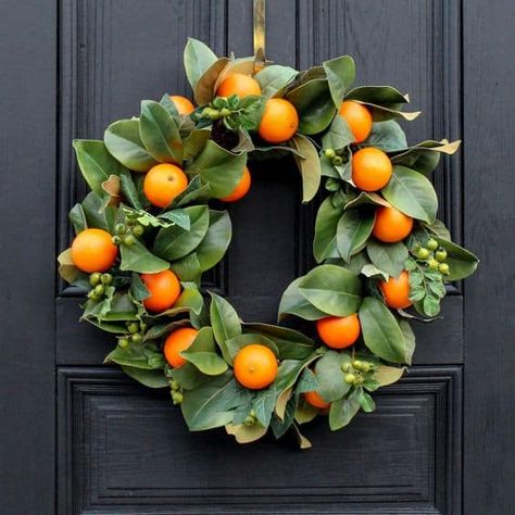 Tropical Christmas Wreaths, Orange Wlices Wreath, Dried Citrus And Herbs Wreath, All Season Wreaths For Front Door Summer, Boxwood Wreath Front Door Spring, Dried Orange Boxwood Wreath, Citrus Holiday Wreath, Yellow Front Door Christmas Wreath, Tropical Christmas Wreath Front Doors