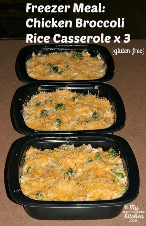 Gluten Free Freezer Meals, Chicken Broccoli Rice Casserole, Freezer Dinners, Chicken Broccoli Rice, Freezer Friendly Meals, Broccoli Rice Casserole, Freezable Meals, Freezer Meal Planning, Gluten Free Main Dishes