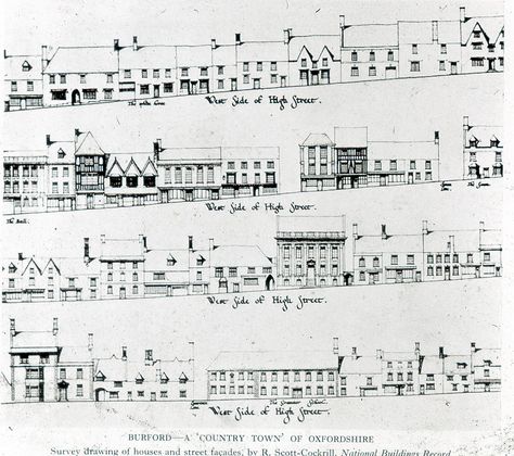 Burford Street Elevations, Oxfordshire | Flickr - Photo Sharing! Street Elevation Urban Design, Street Elevation Architecture, Street Elevation, Architectural Representation, Architectural Illustration, University Of Sheffield, Architectural Presentation, Elevation Drawing, Architecture People