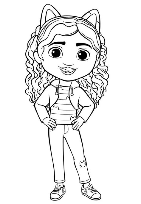 Happy Gabby Coloring Page Dollhouse Coloring Pages, Fairies Flying, School Coloring Pages, Barbie Coloring, Barbie Coloring Pages, Character And Setting, Coloring Page Ideas, Coloring Sheets For Kids, Drawing Tutorial Easy