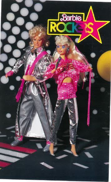 Collector Card No.9. 1987 Rocker Barbie and Rocker Ken Barbie And The Rockers Dolls, Rocker Barbie, School Barbie, Barbie Drawings, Barbie And The Rockers, 80s Childhood, 80s Rocker, 1980s Barbie, Barbie 80s