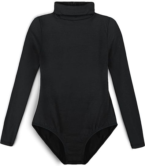 Black, Longsleeve, Mock-neck Leotard - Girls sizing Dance Leotards Ballet, Turtleneck Leotard, Toddler Ballet, Girls Turtleneck, Dance Tutus, Girls Gymnastics Leotards, Long Sleeve Leotard, Girls Leotards, Tutu Outfits