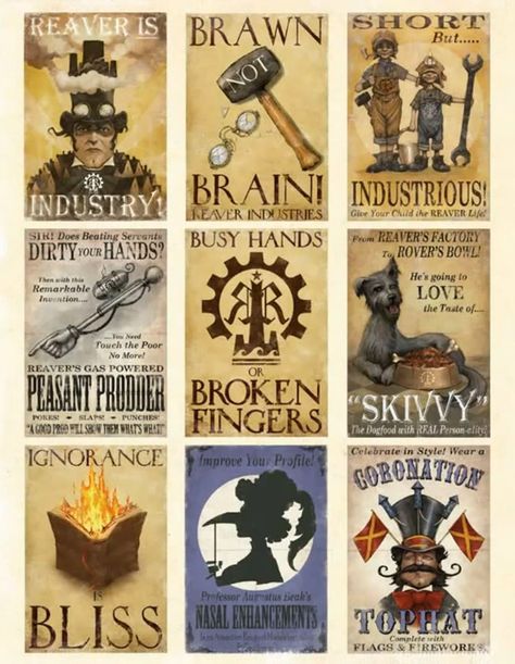 Poster Collection Fable 2, Fable 3, Vintage Advertising Art, Heavy Metal Art, Steampunk Diy, Steampunk Art, Fantasy Novel, Cursed Child Book, Children Book Cover