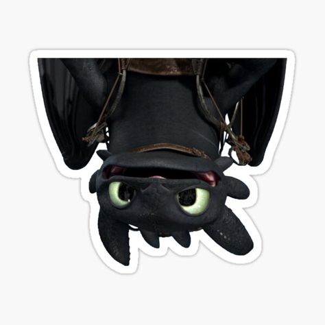 Toothless Stickers | Redbubble Toothless Upside Down, How To Train Your Dragon Stickers, Httyd Stickers, Toothless Sticker, Baby Toothless, Cute Toothless, Dragon Stickers, Dragon Gifts, Dragon Sticker