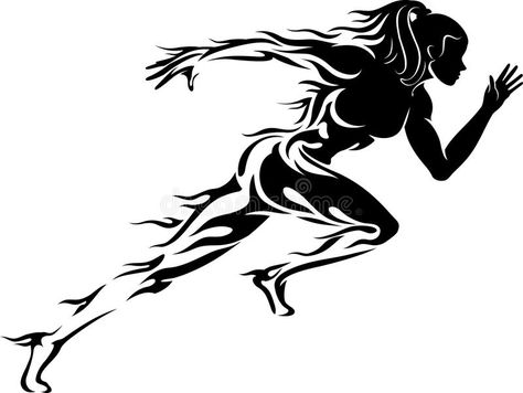 Woman Sprint Run. Flame trailing speed of professional runner silhouette , #Aff, #Run, #Flame, #Woman, #Sprint, #trailing #ad Running Girl Tattoos, Runner Tattoo, Bodybuilding Logo, Running Tattoo, Sport Tattoos, Running Art, Track Pictures, Female Runner, Running Silhouette