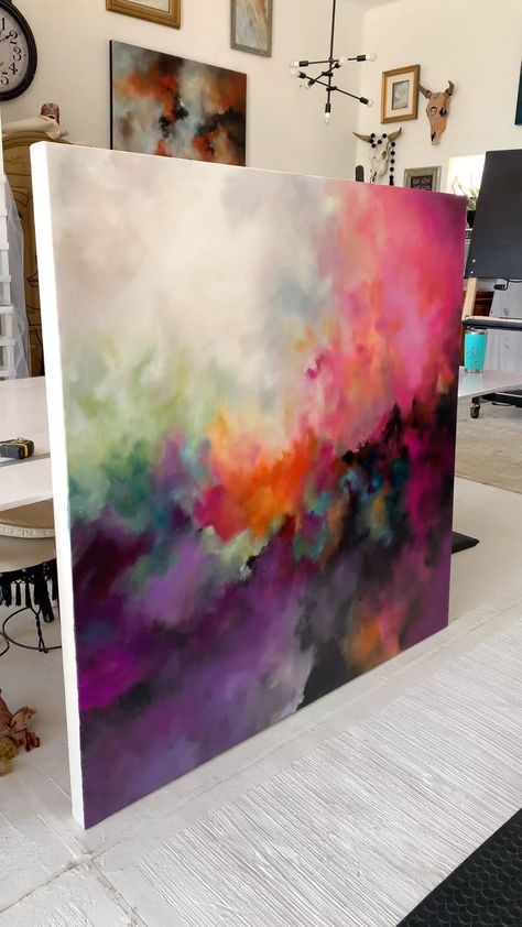 Linda Lieffers | I wanted to share with you a work in progress. I just completed the first layer of oil and now it needs to dry. In the next layer I will be… | Instagram Diy Large Acrylic Painting, Abstract Colorful Painting Acrylics, Abstract Modern Painting Acrylics, Oil Paint Abstract, Acrylic Painting Patterns, Mixed Media Abstract Painting, Abstract Art How To, Backgrounds For Paintings, Living Room Paintings Art Canvases