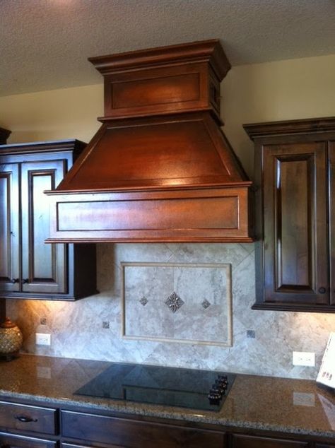 Below You are looking at an old dated Island Range Hood / Hood Range (Whichever comes first!!!!) It was a white eye sore in the m... Wood Range Hood Diy, Kitchen Combination, Copper Hood Vent, Kitchen Remode, Hood Range, Range Hood Cover, Hood Vents, Oven Hood, Copper Hood