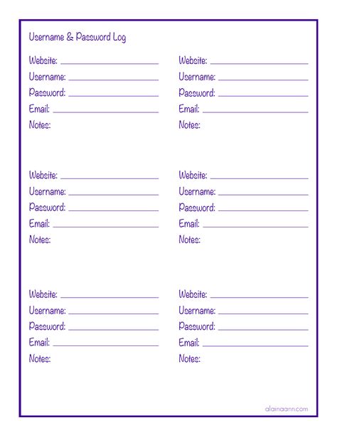 Username And Password Template, Password Template, Printable Password Log, Hanukkah Activites, Dosage Calculations, Kindergarten Addition Worksheets, Password Organizer, Counting Worksheets, Password Log