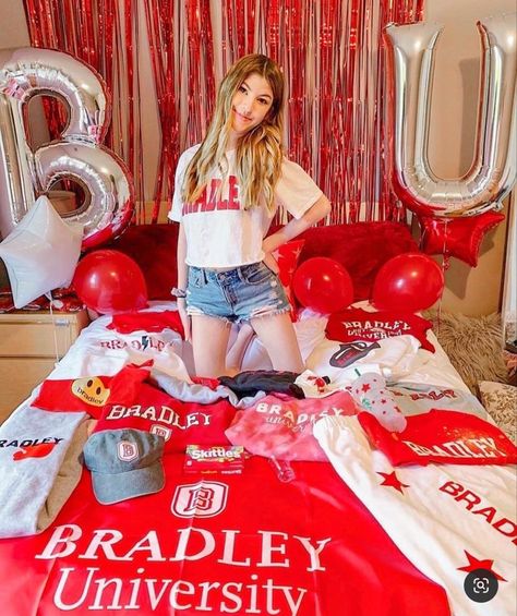 College Bed, College Decision, Bradley University, Bed Party, College Bedding, Dream College, High School, Party Decorations, University