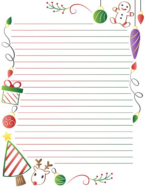 Christmas Stationary Printable, Christmas Note Paper, Holiday Letterhead, Christmas Writing Paper, Christmas Letterhead, Portfolio Kindergarten, Christmas Stationary, Christmas Doodle, Christmas Writing