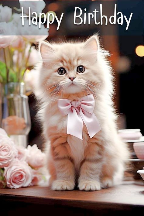 Happy Birthday Kittens, Happy Birthday Cat Images, Happy Birthday Guy, Christian Birthday Greetings, Happy Birthday Kitten, Happy Birthday Emoji, Happy Birthday Animals, Happy Birthday Cat, Beautiful Birthday Wishes