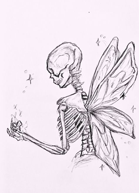 Skeleton Drawings, Fairy Drawings, Animation Art Sketches, Art Tools Drawing, Easy Drawings Sketches, Doodle Art Designs, Mini Drawings, Art Drawings Sketches Creative, Still Alive