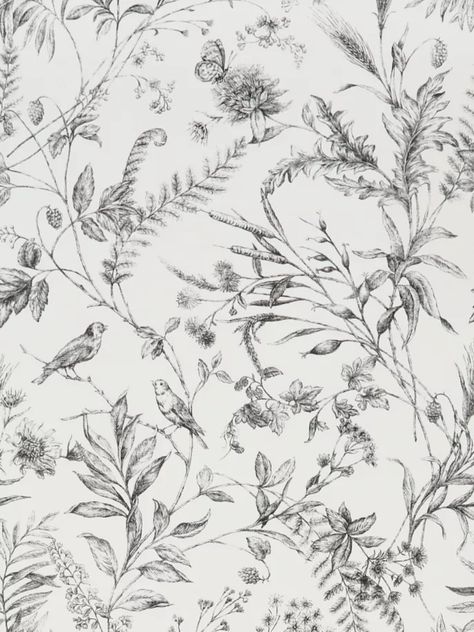 English Wallpaper, Wallpaper Drawing, Fern Wallpaper, French Wallpaper, Toile Wallpaper, Elegant Wallpaper, Floral Damask, Blue Colour Palette, Paper Wallpaper