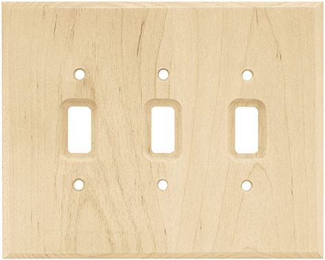 Franklin Brass W10395-UN-C Square Triple Toggle Switch Wall Plate/Switch Plate/Cover, Unfinished Wood - - AmazonSmile Toggle Light Switch, Brass Wood, Old Wall, Wall Plates, Toggle Switch, Brass Decor, Switch Plate Covers, Wood Square, Light Switch Plates