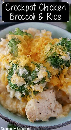 Crockpot Chicken Broccoli Rice is an easy weeknight dinner recipe loaded with chicken, broccoli, rice and topped with cheese. Broccoli Rice Crockpot, Chicken Broccoli Rice Crockpot, Crockpot Chicken Broccoli Rice, Crockpot Chicken And Broccoli, Chicken Broccoli Rice Cheese Casserole, Chicken Broccoli Crockpot, Frozen Broccoli Recipes, Crockpot Rice Recipes, Chicken And Rice Crockpot