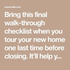 Final Walk Through Checklist, Checklist New Home, Moving New House, Moving House Tips, Buying First Home, House Checklist, New Home Checklist, Home Building Tips, Decorating A New Home