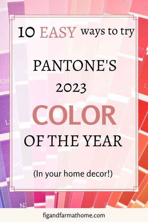 The picture shows multiple color cards from a paint store varying in shades of purples, pinks, magentas, reds and oranges. Decluttering Home, Show Website, 2023 Color Of The Year, Fashion Make Up, 2023 Color, Viva Magenta, Home Budget, Today Episode, Feeling Stuck