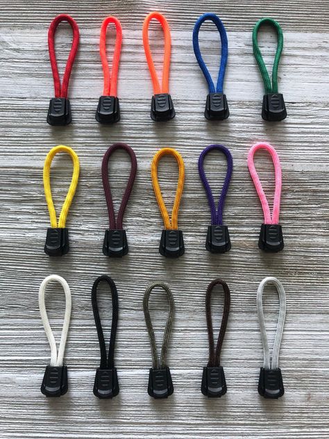 Paracord Zipper Pulls, Zipper Pull Tab, Zipper Charms, Bag Zipper Pulls by 919Knots on Etsy Zipper Pulls Diy Paracord, Zipper Sinnet Paracord Tutorial, Custom Zipper Pull, Zipper Pull Replacement, Snake Knot Paracord, Paracord Zipper Pull, Knot Keychain, Paracord Knife, Zipper Closure Shoulder Bag Strap For On-the-go