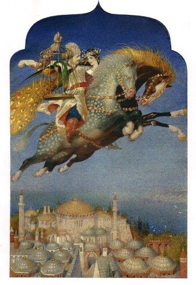 Gennady Spirin, The Firebird, Fire Bird, Fairytale Illustration, Equine Art, Fairytale Art, Art Et Illustration, Arabian Nights, Russian Art