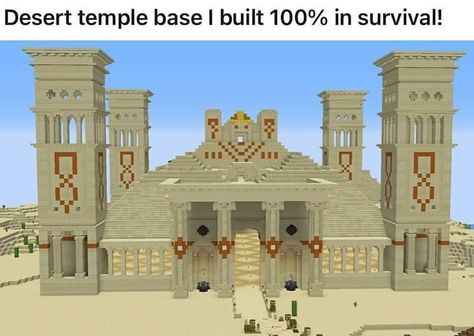 Minecraft Builds and Memes🤣’s Instagram photo: “Omg this was built in survival? . Follow @craftbenchmc for more . via: u/_A_Person_Named_will” Minecraft Pyramid, Minecraft Temple, Villa Minecraft, Desert Temple, Minecraft Building Guide, Minecraft Castle, Minecraft Room, Cute Minecraft Houses, Minecraft City