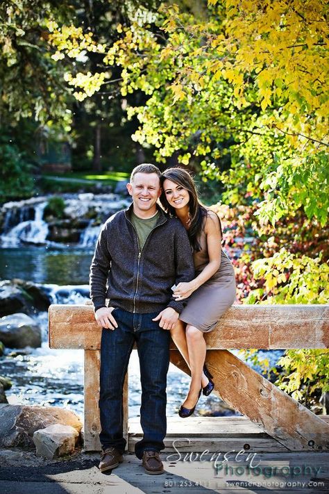 Photo by Swenson Photography. Tall Husband And Short Wife, Couples Prom Pictures, Sitting On Fence, Prom Photography Poses, Sundance Resort, Pretty Scenery, Prom Photography, Wedding Engagement Pictures, Couple Picture