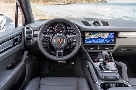 Porsche Cayenne S and Turbo #luxurycars #porsche #automobiles Porsche Cayenne Interior, Panamera Sport Turismo, Carros Porsche, Porsche Cayenne Gts, Cayenne Gts, Cayenne Turbo, Top Luxury Cars, Luxury Car Interior, New Porsche