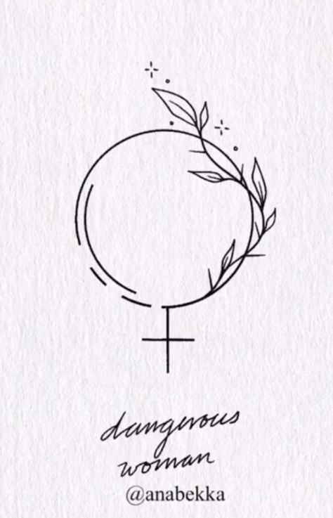 Feminism Drawing Simple, Feminine Power Tattoo Strength, Female Gender Symbol Tattoo, Femist Tattoos, Feminist Symbol Tattoo, Female Sign Tattoo Symbols, Minimal Feminism Tattoo, Feminine Symbol Tattoo, Female Power Tattoo