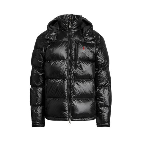 The Gorham Utility Glossed Down Jacket for Men | Ralph Lauren® UK Ralph Lauren Jacket, Man Down, Warm Down, Black Down, Black Puffer, Shell Jacket, Designer Clothes For Men, Mode Streetwear, Polo Ralph Lauren Mens