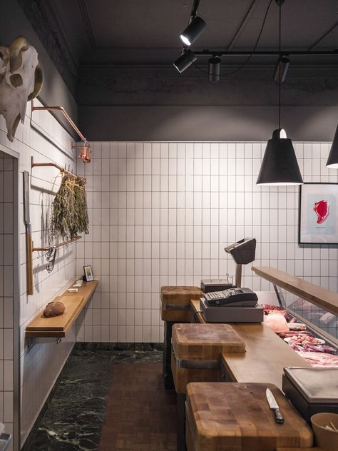 Samuel Métraux Architektur. · Butcher Shop - La Boulotte · Divisare Butcher Store, Local Butcher Shop, Carnicerias Ideas, Meat Store, Seafood Shop, Deli Shop, Chicken Shop, Meat Shop, Meat Markets