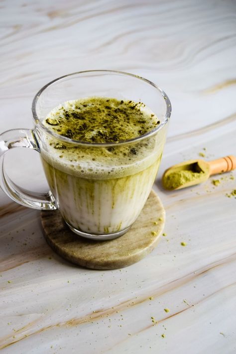 Matcha Latte with Almond Milk - Sweet Simple Masala Hot Matcha Latte, Hot Matcha, Matcha Whisk, Masala Spice, Cozy Drinks, Vanilla Almond Milk, Breakfast Drink, Masala Chai, Frothing Milk