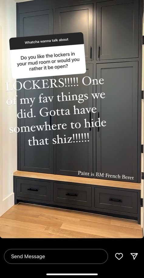 Mudroom Locker Paint Colors, Mudroom Colors, Mudd Room, Built In Lockers, Mudroom Lockers, Laundry Room Design, Interior Inspo, New Builds, Laundry Room