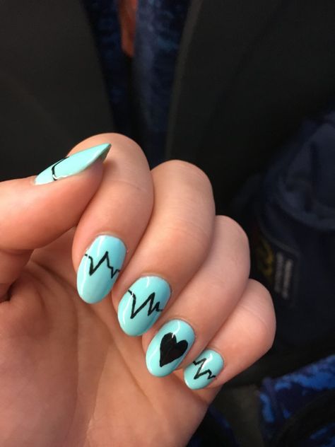 Semicolon Nail Design, Pharmacy Aesthetic, Random Nails, Multicolored Nails, Acrylic Nails Coffin Short, Sparkly Nails, Acrylic Nails Coffin, Cute Nail Designs, Valentine's Day Nails