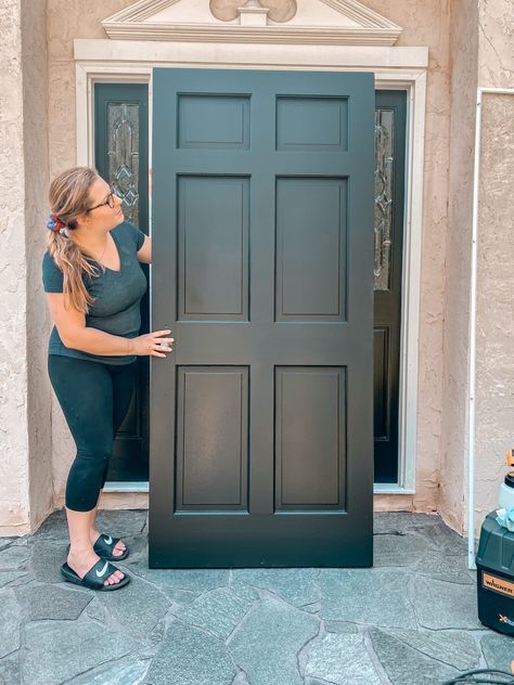 Should Shutters And Front Door Match, Front Door Colors White House Black Trim, White House Black Shutters Door Color, Black Door And Shutters, White House Black Door, Tricorn Black Front Door, White Siding House, White House Black Trim, Navy Front Door