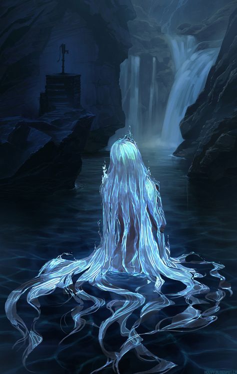 Water Spirit by houvv on @DeviantArt Lakaran Fesyen, Futurisme Retro, Personaje Fantasy, Water Spirit, Fotografi Vintage, 다크 판타지, Wow Art, Arte Fantasy, Mermaid Art