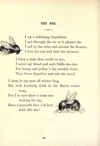 vintage bee poem - Yahoo Search Results Bee Poem, Bee Collage, Purple Journal, Bee Quotes, Buzzy Bee, Buzz Bee, I Love Bees, Bee Keeper, Vintage Bee