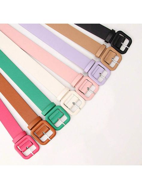 New Arrival Women's Simple High-Grade Waist Belt With Square Buckle, Candy Colors Decoration, Fashionable And Elegant Faux Leather Belt For PantsI discovered amazing products on SHEIN.com, come check them out! Kids Belt, Faux Leather Belts, Kids Sleepwear, Maternity Bag, Candy Colors, Amazing Products, Suspenders, Waist Belt, Kids Accessories