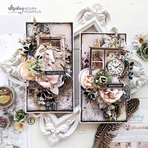 Steampunk Cards, Layered Cards, Mintay Papers, Happy Sunday Friends, Sunday Friends, Mixed Media Cards, Mixed Media Art Canvas, Beautiful Christmas Cards, Beautiful Handmade Cards