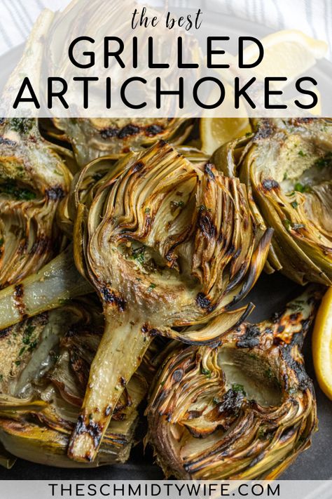 Fresh artichokes are a delicious vegetable that many enjoy but are too intimidated to try at home, fear no more. This post walks you through how to prepare Grilled Artichokes from how to prepare each artichoke to cooking and finishing. How To Cook Artichoke, Vegetarian Grilling, Grilled Artichoke, Roasted Artichoke, Healthy Appetizer, Artichoke Recipes, Grilled Veggies, Delicious Vegetables, Great Appetizers