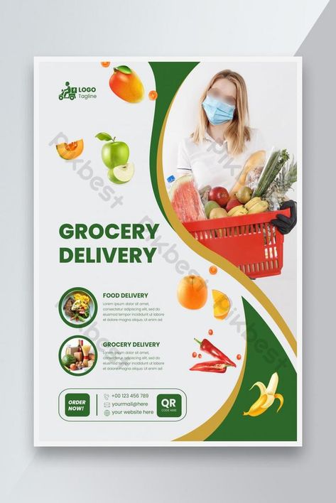 Grocery Delivery Flyer or Delivery Flyer Template Design#pikbest# Grocery Delivery Poster, Grocery Poster, Grocery Flyer, Travel Poster Design, Design Image, Grocery Delivery, Delivery Groceries, Food Delivery, Graphic Design Templates