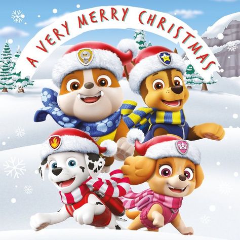 Paw Patrol Full Episodes, Free Party Invitations, Paw Patrol Christmas, Christmas Verses, Psi Patrol, Send To Friends, Snowy Scene, Bear Birthday Party, Marshall Paw Patrol