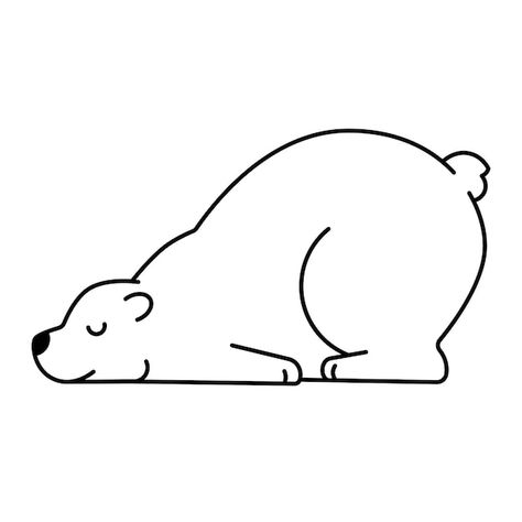 Polar bear asleep animal is sleeping bea... | Premium Vector #Freepik #vector #white-bear #polar-bear #polar #bear Sleeping Bear Printable, Polar Bear Outline, Polar Bear Drawing, Bear Stencil, Winter Gala, Penguin Nursery, Yoga Drawing, Bear Vector, Space Drawings