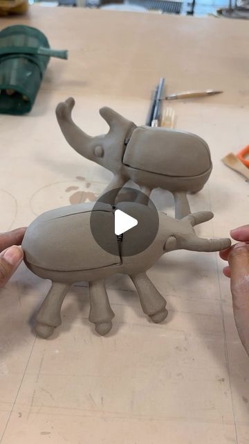 Marcia Selleri on Instagram: "W as in Wednesday, WIP, Wonderful Beetles. . . . #hanbuiltceramics #hanbuiltpottery #clay #claylove #beetle #rhino #weevil #beetlebox #marselbottega" Ceramic Clay Ideas, Bug Pottery, Ceramic Beetle, Tiny Clay Creations, Clay Beetle, Clay Insects, Ceramic Bug, Clay Bugs, Cottage Core Crafts