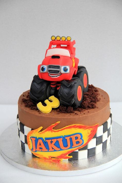 Blaze The Monster Machine Cake, Blaze And The Monster Machines Birthday Cake, Blaze Monster Machine Cake, Blaze Cake Ideas, Blaze And The Monster Machines Birthday, Truck Birthday Cake Ideas, Blaze Cake, Blaze Birthday Cake, Blaze And The Monster Machines Cake