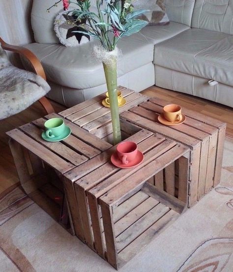 Wooden Crates Garden, Bookshelf Decoration, Record Crate, Wooden Storage Crates, Vintage Wooden Crates, Crate Coffee Table, Wooden Fruit, Crate Diy, Apple Crates