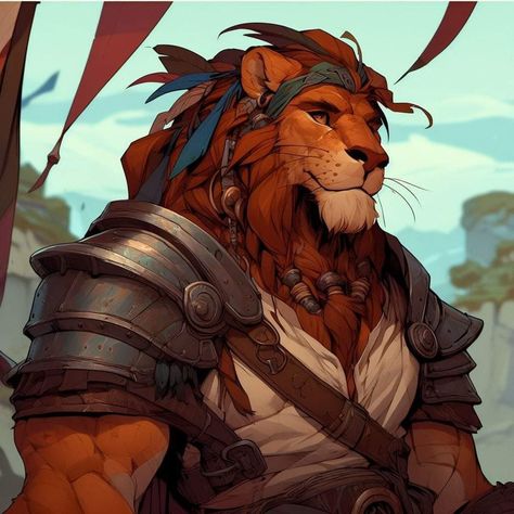 Leonin Dnd Barbarian, Leonin Paladin, Leonin Barbarian, Dnd Animal Characters, Anthro Lion, Leonin D&d, Dnd Leonin, Leonin Dnd, Dungeons And Dragons Rules